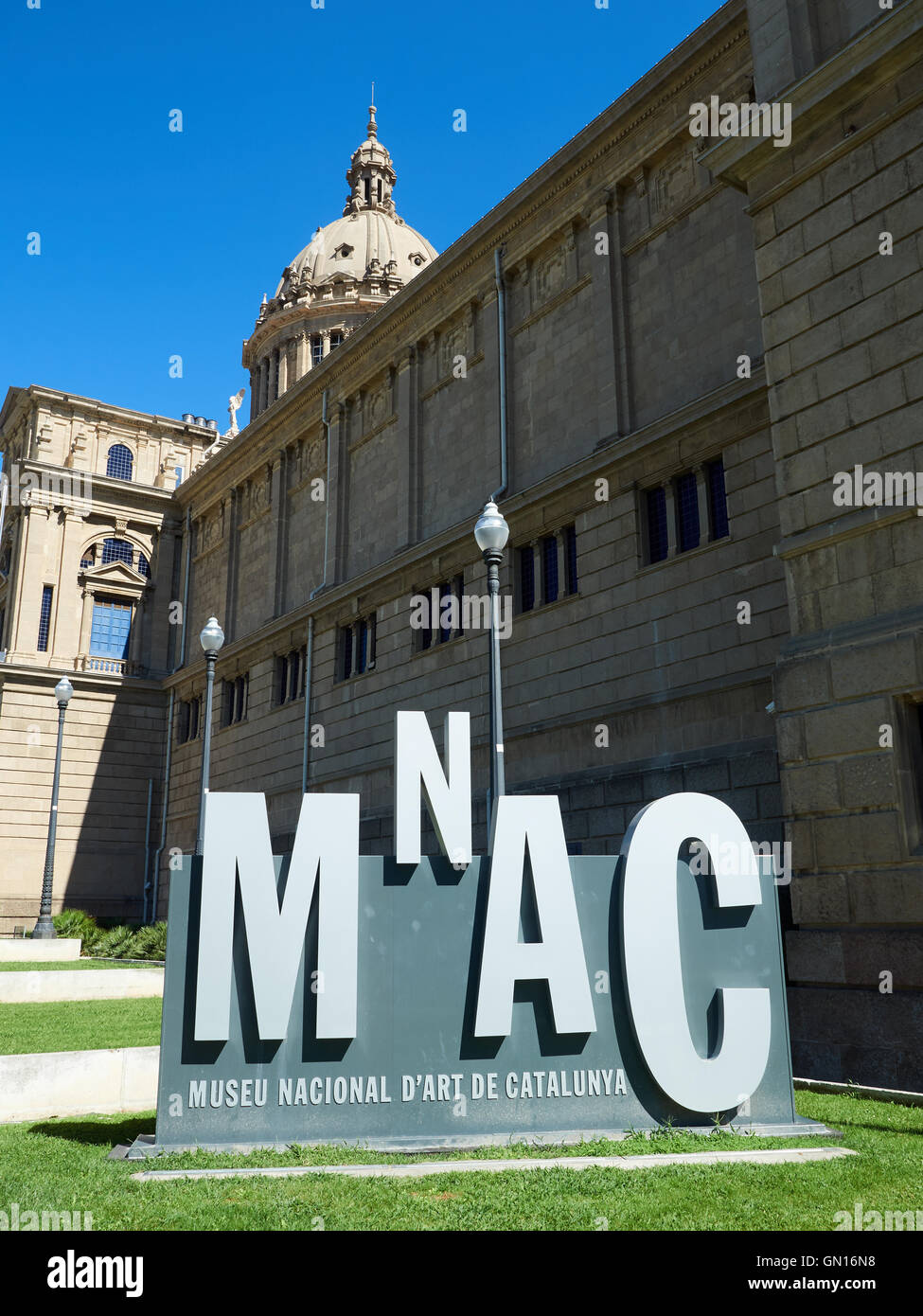 Dettaglio delle viste esterne del MNAC Barcellona Foto Stock