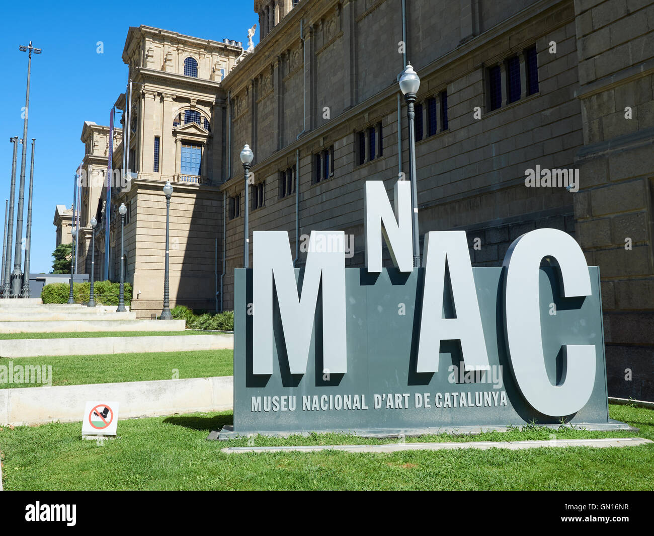 Dettaglio delle viste esterne del MNAC Barcellona Foto Stock