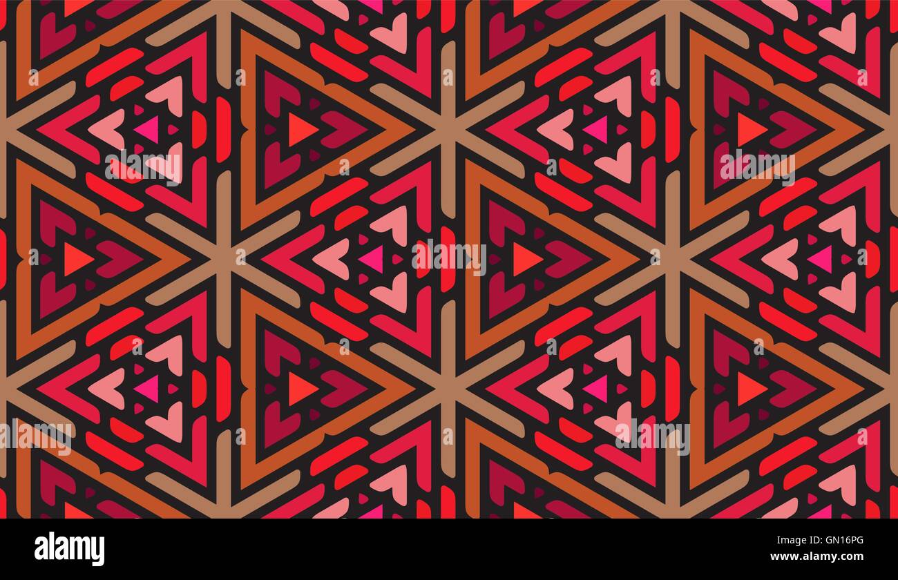 Vector Seamless le sfumature rosa triangolo multicolore modello ornamenti Illustrazione Vettoriale