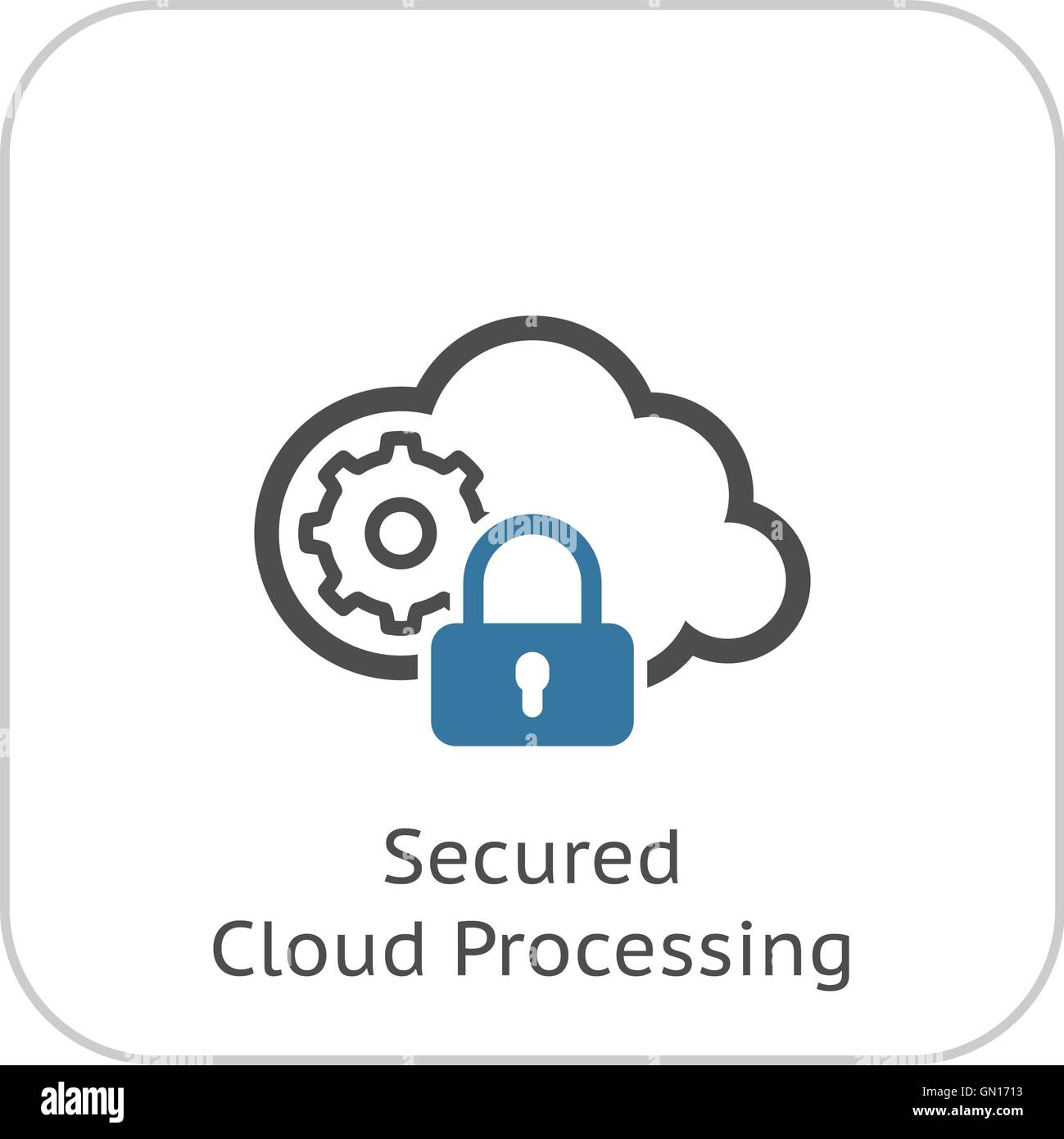 Fissato il Cloud Icona di elaborazione. Design piatto. Illustrazione Vettoriale
