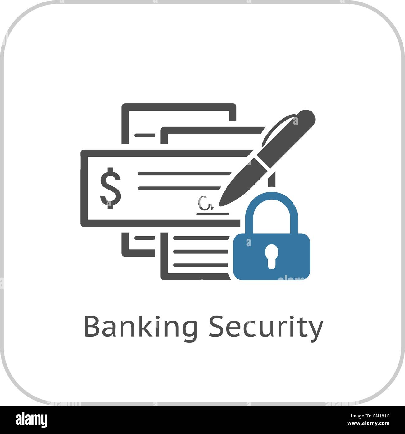 Sicurezza bancaria icona. Design piatto. Illustrazione Vettoriale