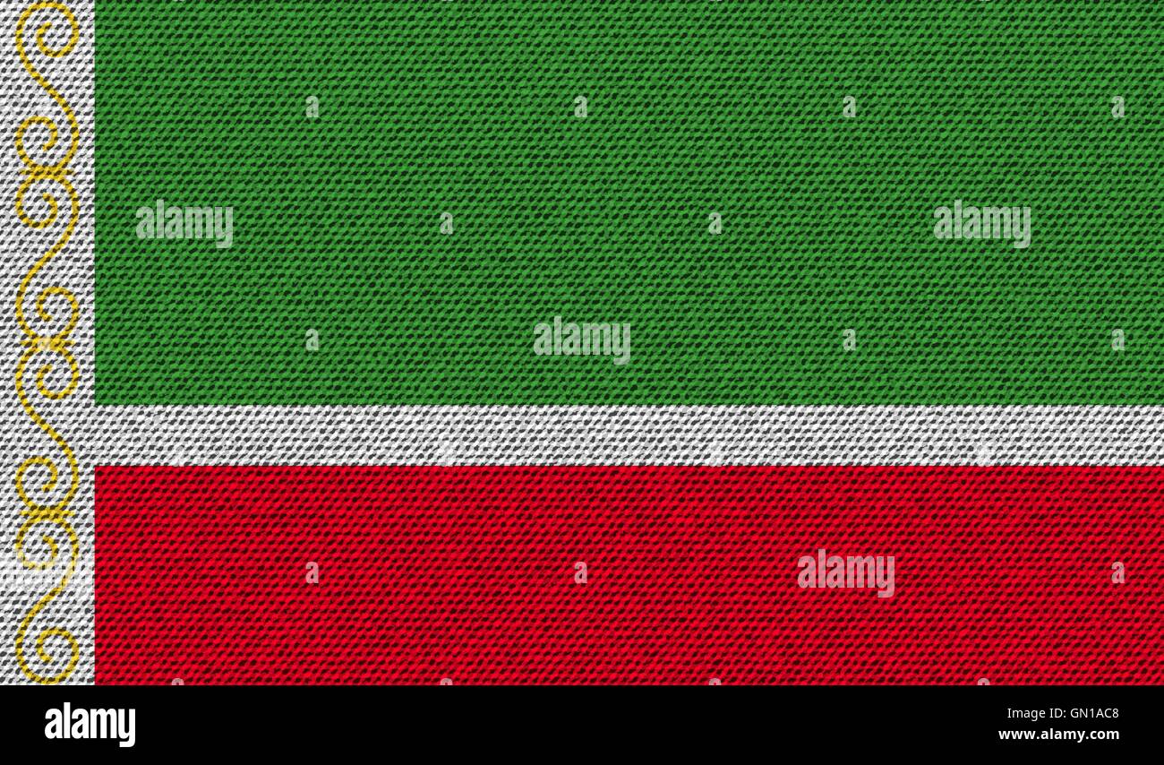 Bandiere Repubblica cecena nel denim texture. Vettore Illustrazione Vettoriale