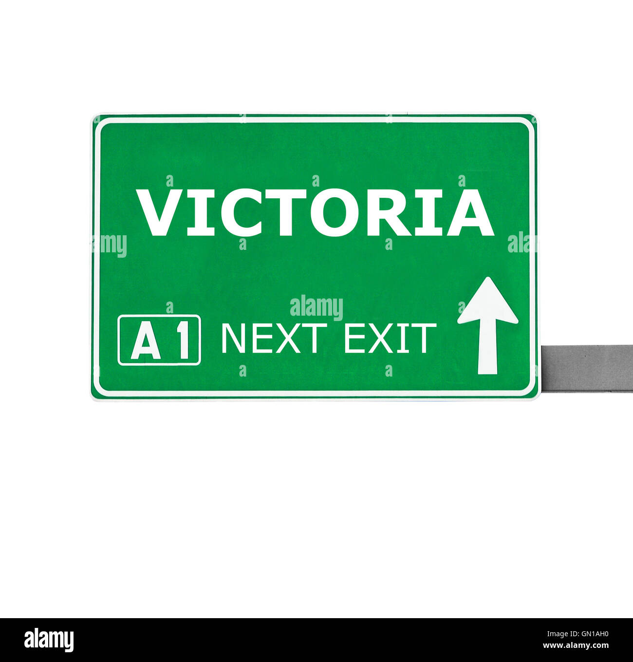 VICTORIA road sign isolato su bianco Foto Stock