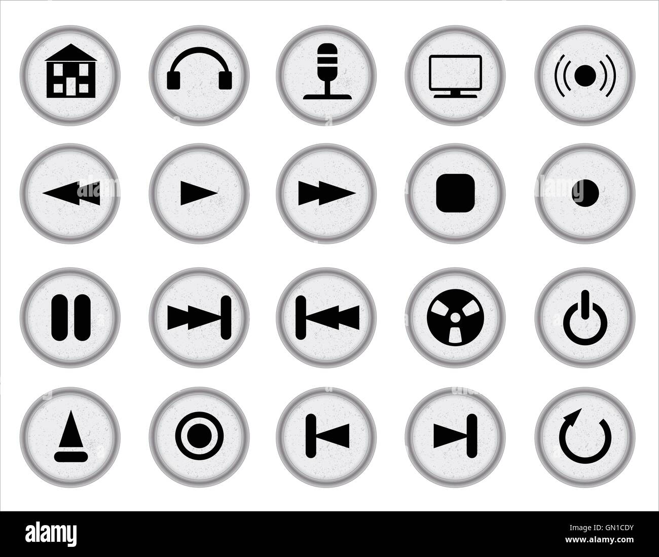 Audio Web Icon Set Illustrazione Vettoriale