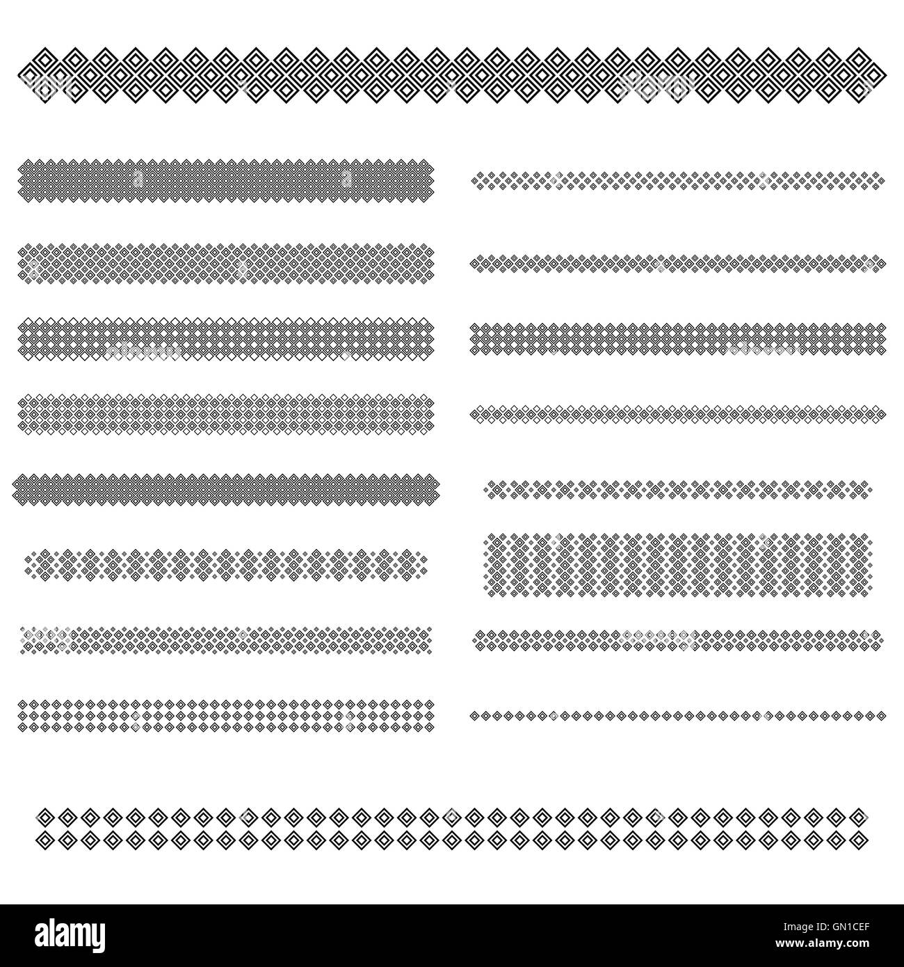 Gli elementi di design - divisore di testo set di linea Illustrazione Vettoriale