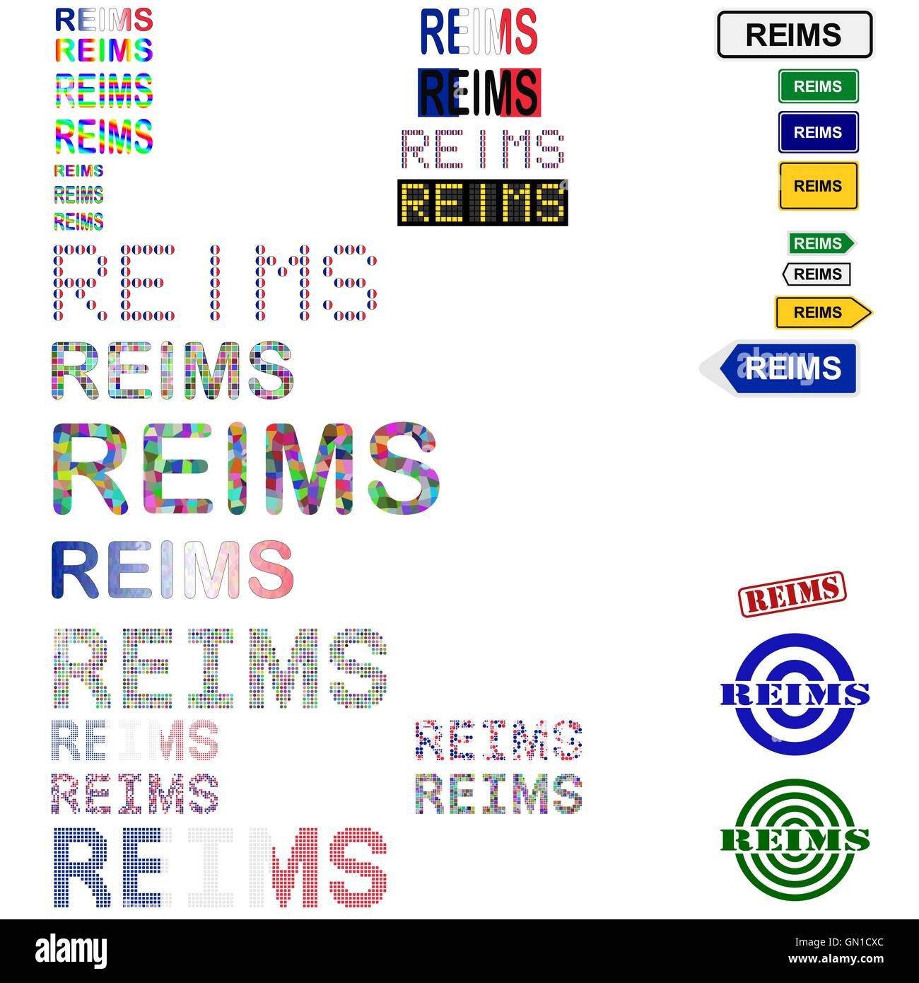 Reims testo set design Illustrazione Vettoriale