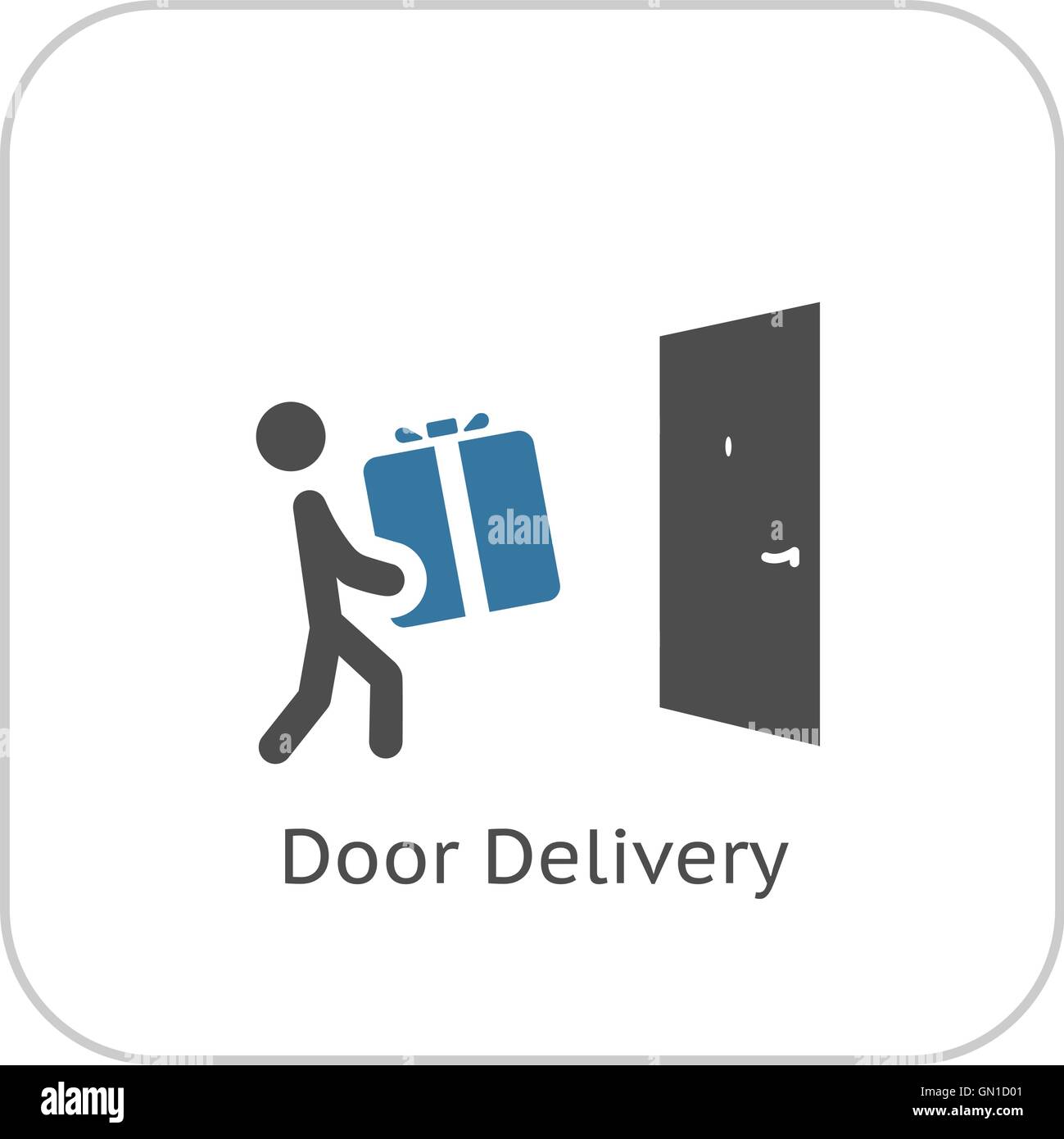 Porta Icona di consegna. Design piatto. Illustrazione Vettoriale