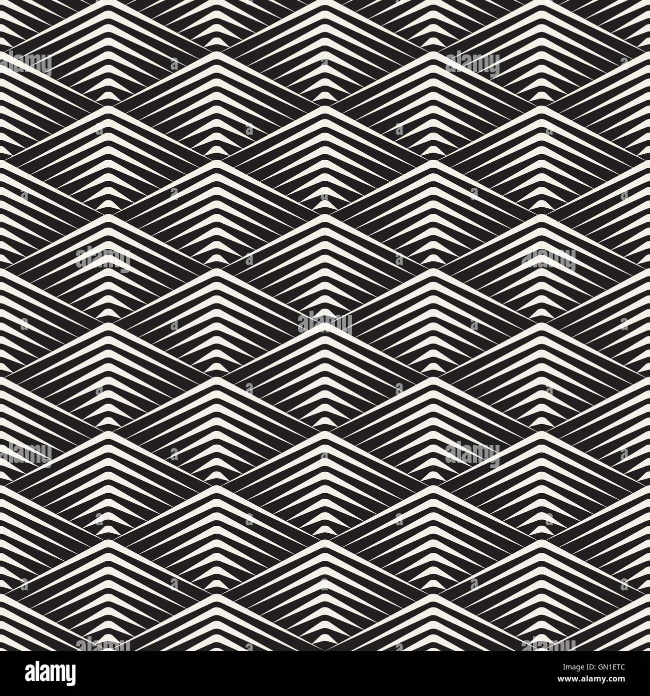 Vector Seamless in bianco e nero a rombo angolo della griglia di linee nitide disegno geometrico Illustrazione Vettoriale