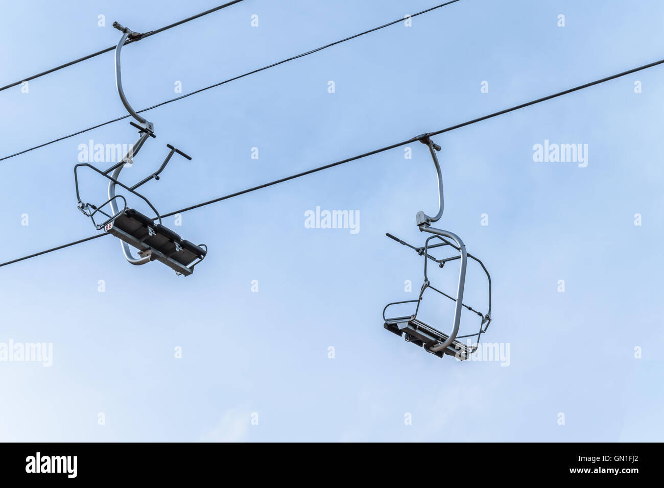Ski lift sedie Foto Stock