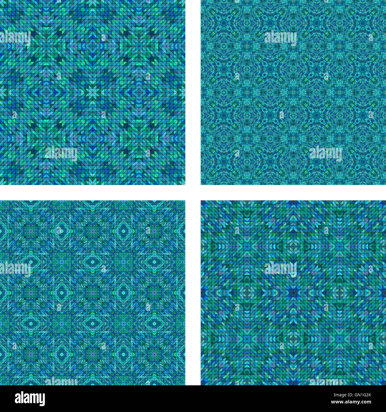 Teal seamless Mosaico pattern impostato Illustrazione Vettoriale