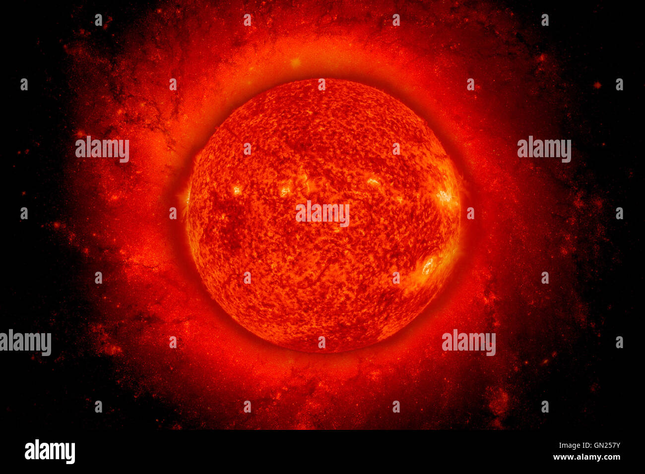 Sistema solare - Sun. è la stella al centro del sistema solare. Foto Stock