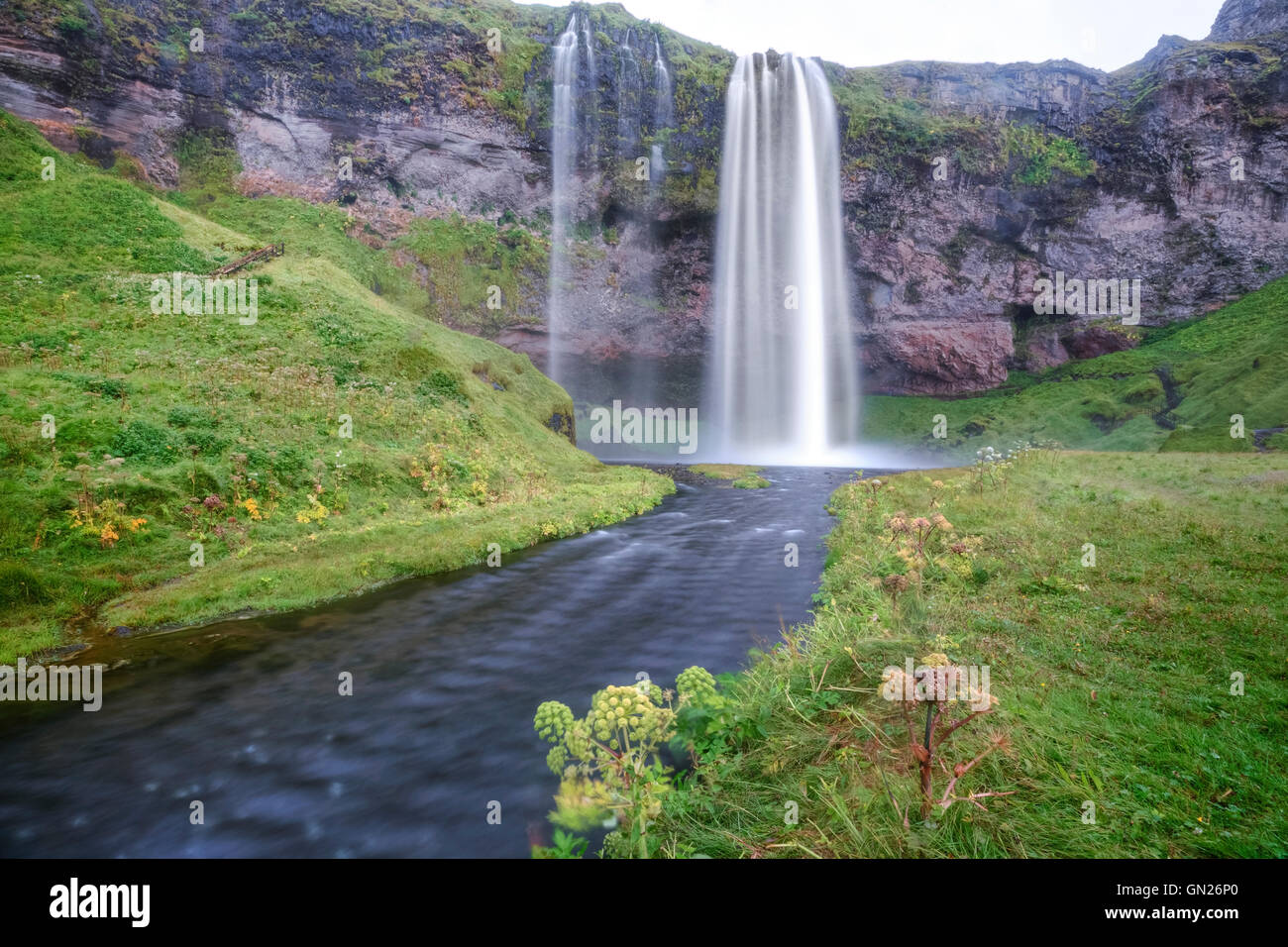 Seljalandsfoss, Seljalands-fiume, Islanda Foto Stock