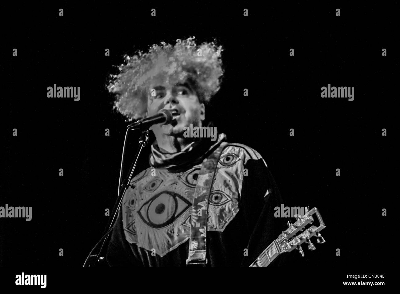 Northampton, Massachusetts, STATI UNITI D'AMERICA,27 Agosto, 2016. Buzz Osborne, membro fondatore e cantante per Melvins, presso il Teatro di Calvino. Foto Stock