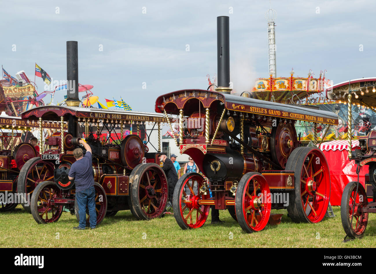 Una superba linea di showmans motori a vapore 2016 Fiera in blandford dorset Foto Stock