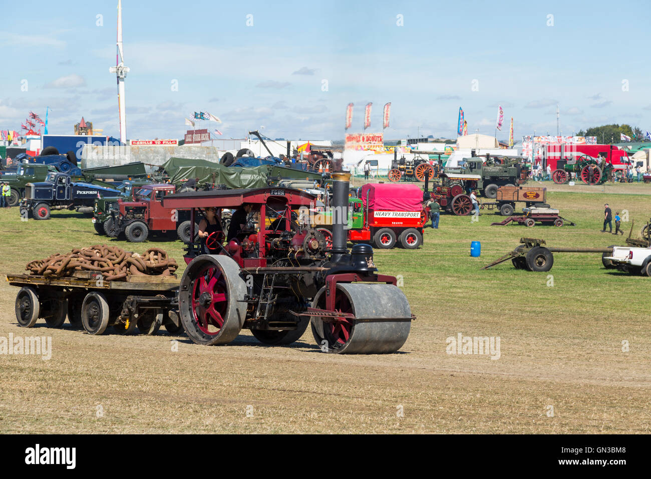 Marshall rullo di vapore al grande Dorset fiera vapore agosto 2016 Foto Stock