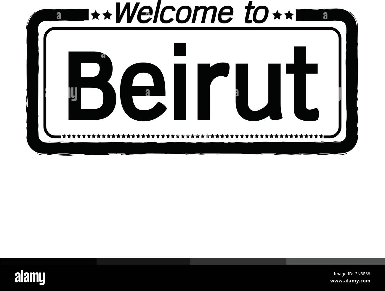 Benvenuti alla città di Beirut illustration design Illustrazione Vettoriale