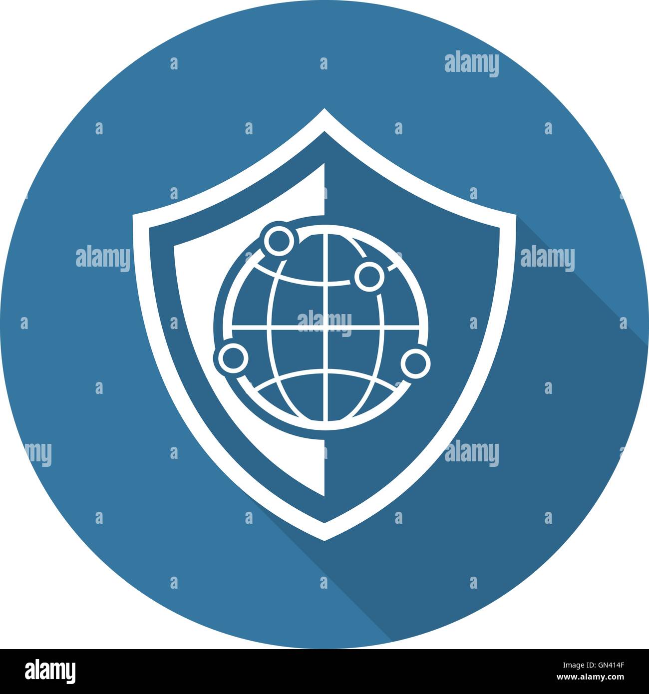 La sicurezza della rete e la relativa icona. Design piatto. Illustrazione Vettoriale