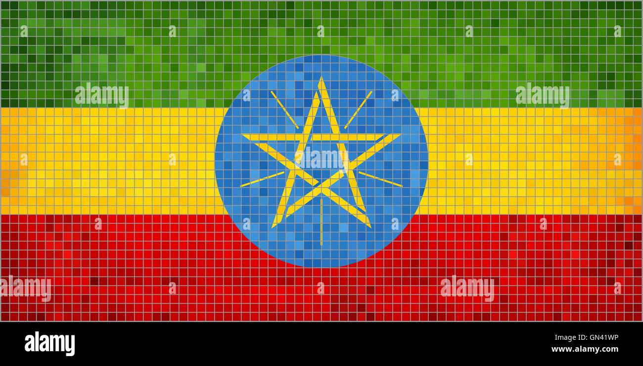 Bandiera etiope Illustrazione Vettoriale