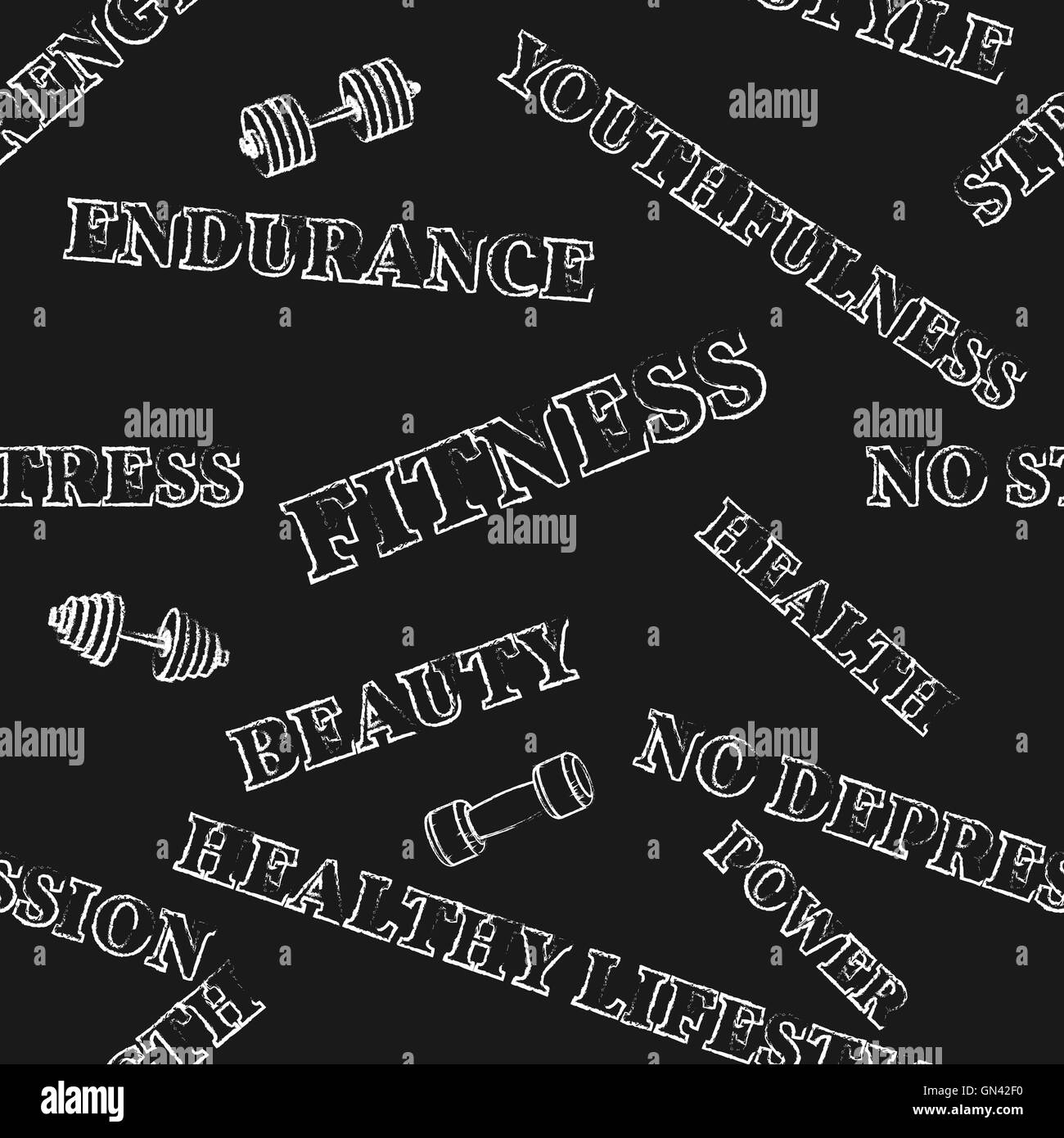 Sfondo senza giunture fitness, illustrazione vettoriale. Illustrazione Vettoriale