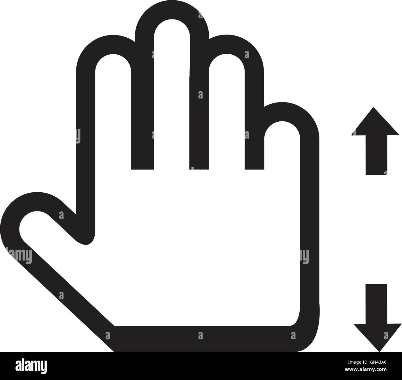Schermo a sfioramento gesto, interfaccia (vettore icone a mano) Illustrazione Vettoriale