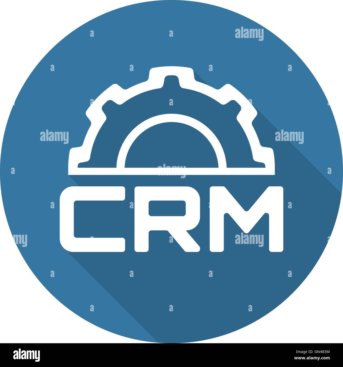 Piattaforma CRM Icona. Design piatto. Illustrazione Vettoriale