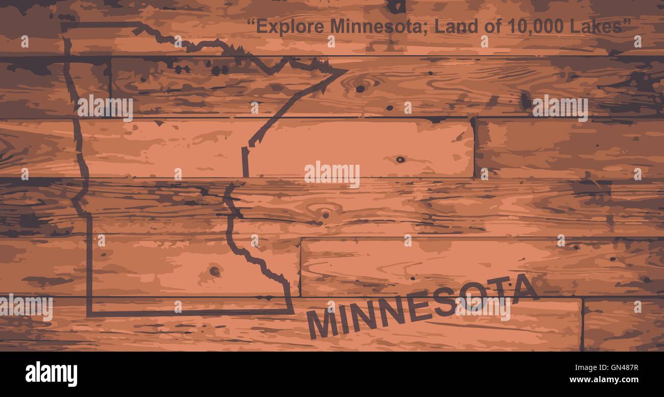 Minnesota Mappa Brand Illustrazione Vettoriale
