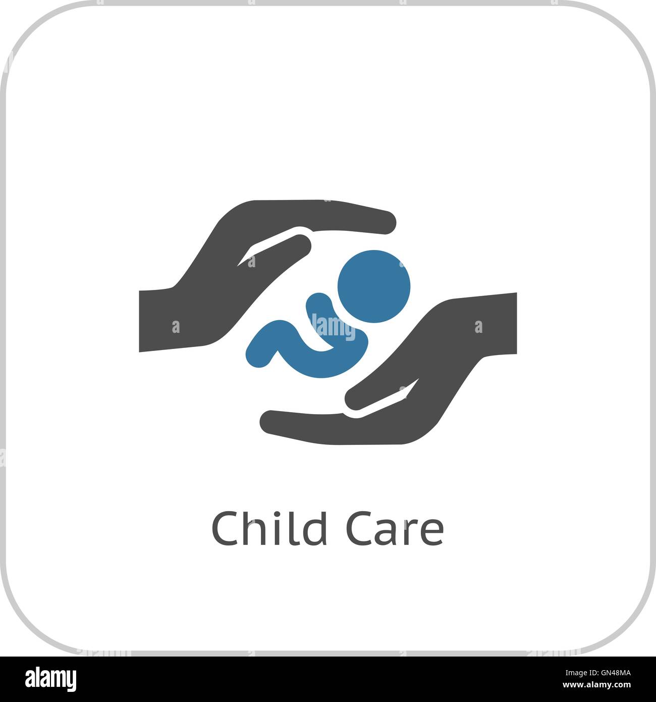 Prodotti per la cura del bambino e la relativa icona. Design piatto. Illustrazione Vettoriale