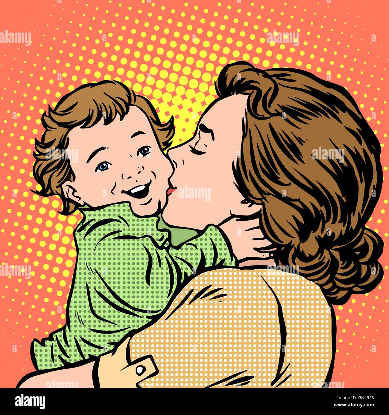 Madre kissing baby Illustrazione Vettoriale