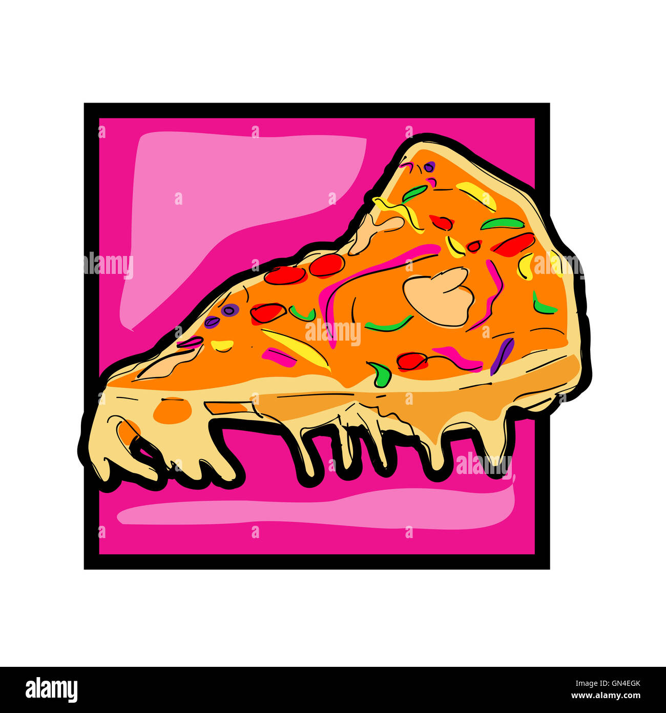 Clip art pizza icona slice Foto Stock