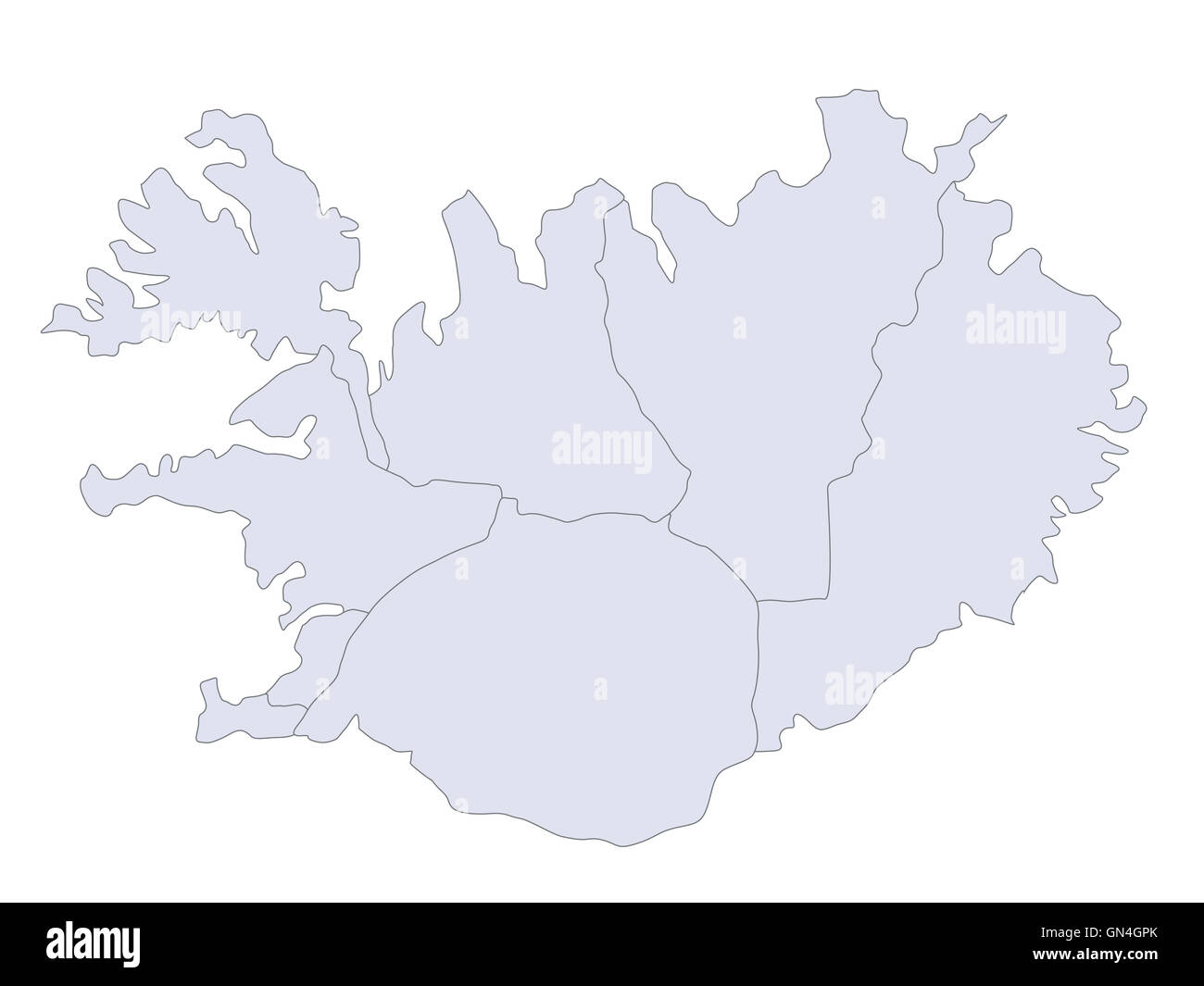Mappa Islanda Foto Stock
