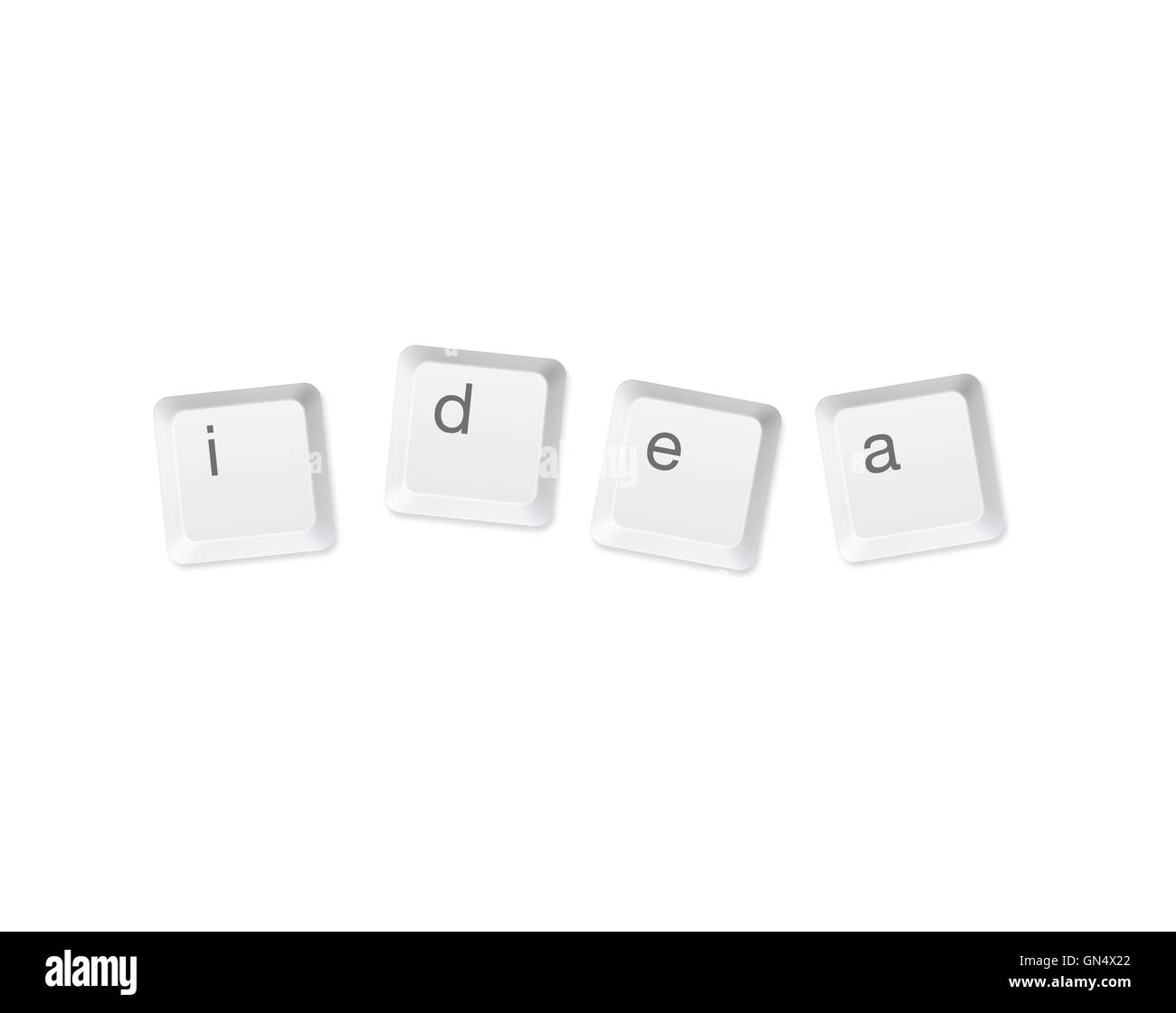 I pulsanti del computer a scrivere la parola "idea" Foto Stock