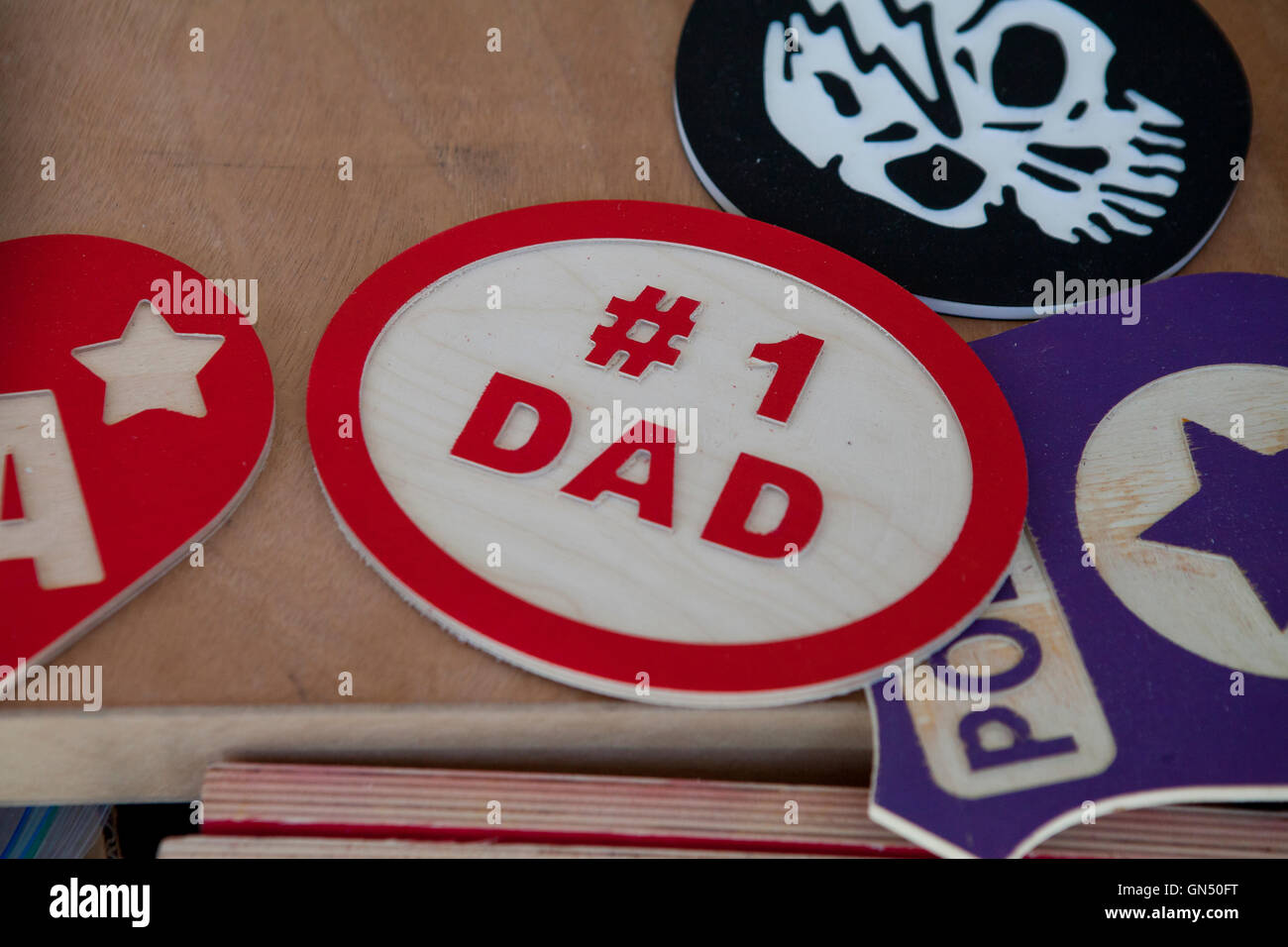 #1 papà intaglio del legno - USA Foto Stock