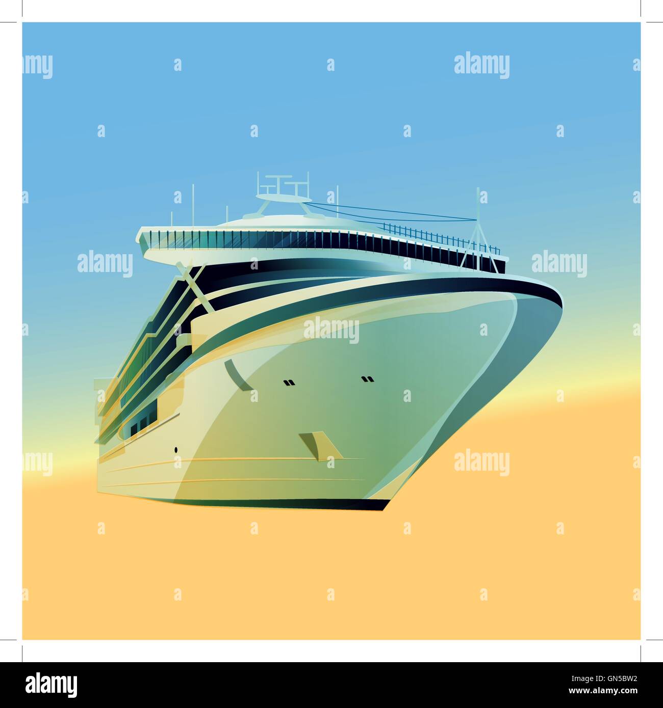 Ocean Liner illustrazione Illustrazione Vettoriale