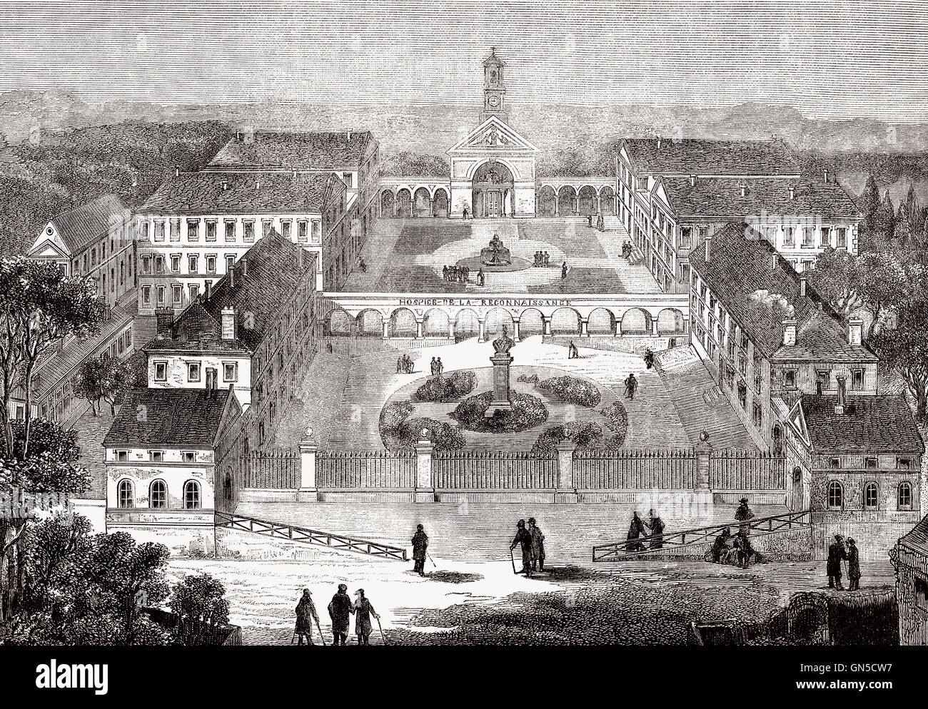 Ancien hospice Brézin, Raymond Poincaré University Hospital, Garches, Parigi, Francia, del XIX secolo Foto Stock