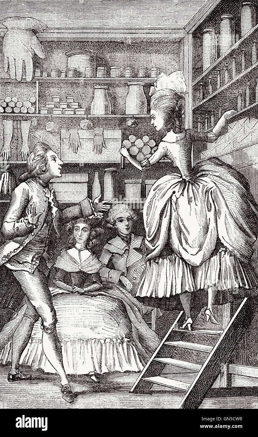 Profumeria, Francia XVIII secolo Foto Stock