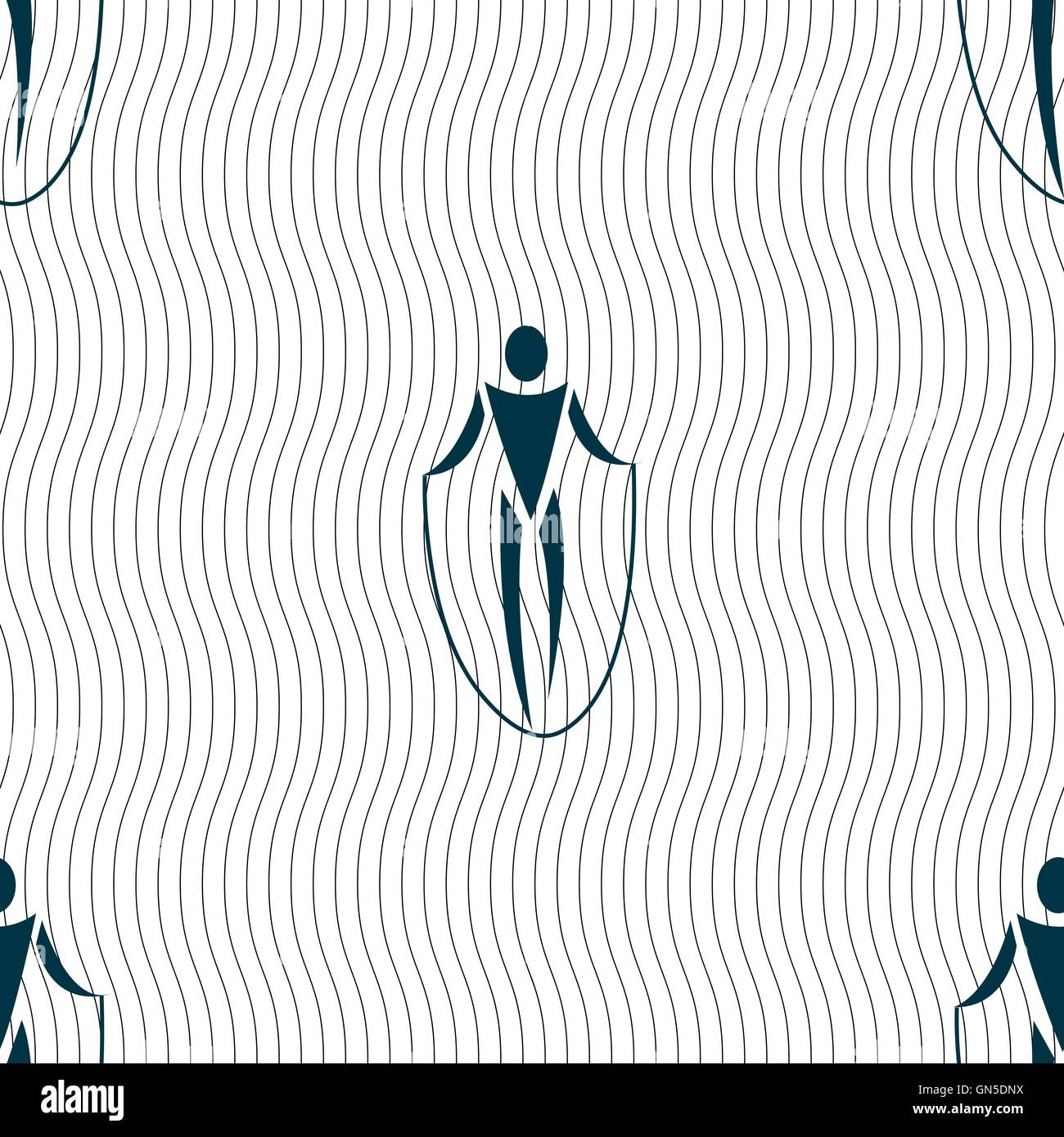 Salto con la corda icona segno. Modello senza cuciture con texture geometrica. Vettore Illustrazione Vettoriale