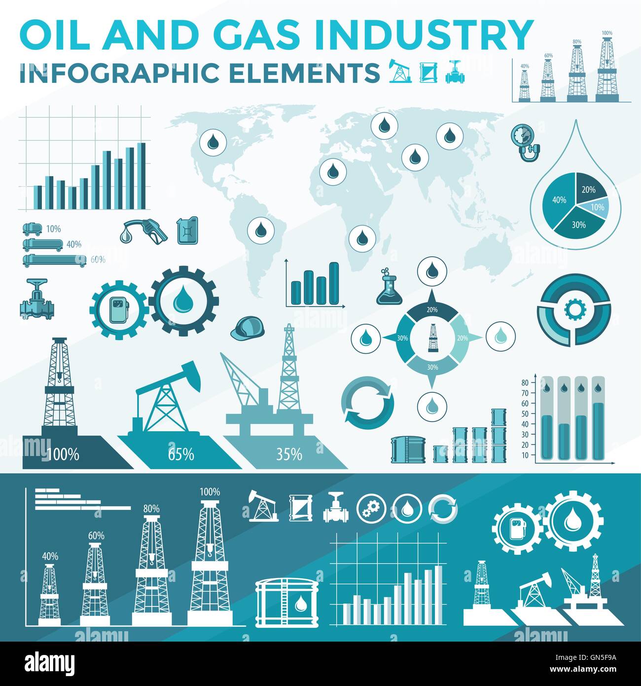 Il petrolio e il Gas Una infografica Illustrazione Vettoriale