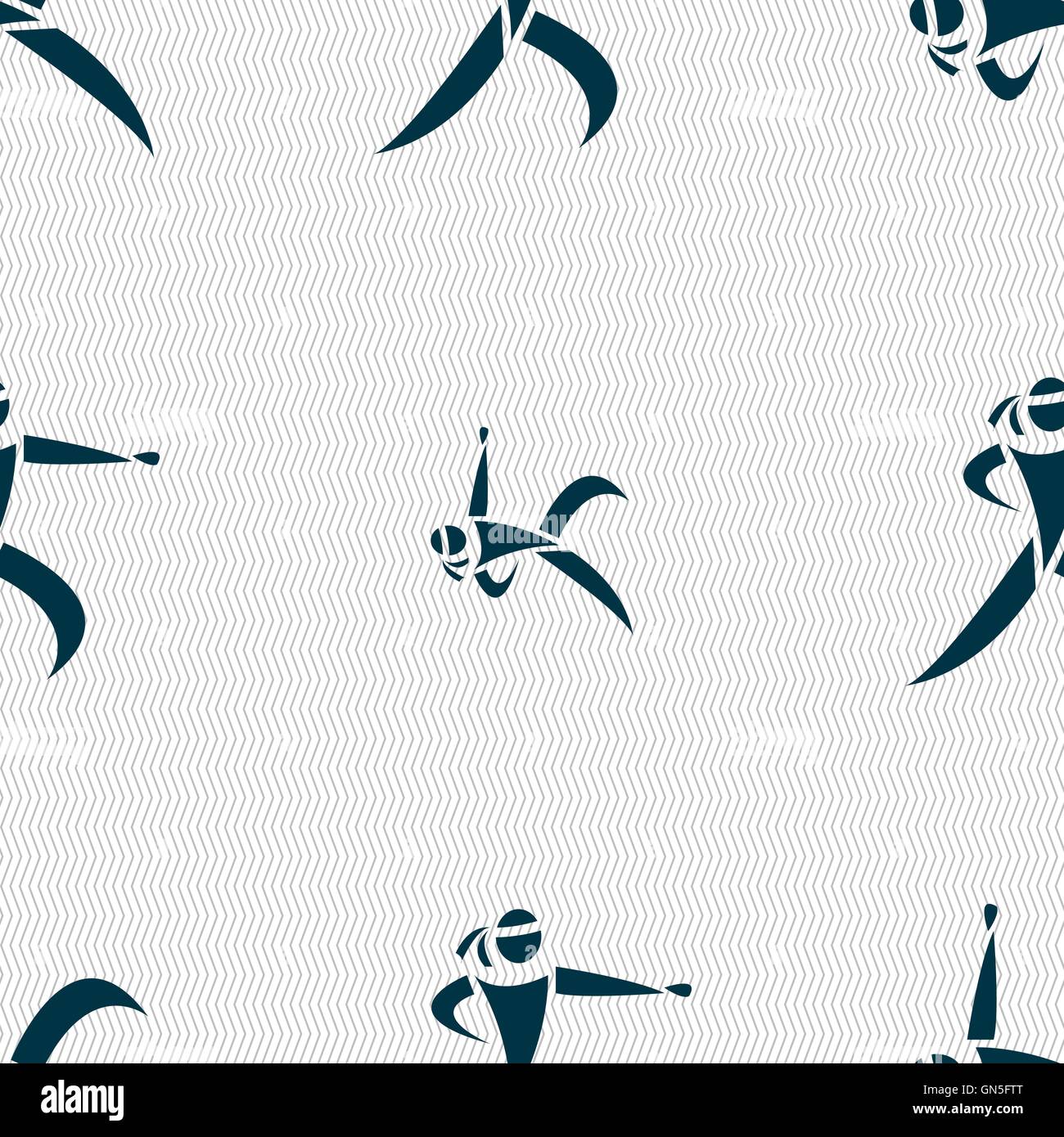 Il Karate kick icona segno. Modello senza cuciture con texture geometrica. Vettore Illustrazione Vettoriale