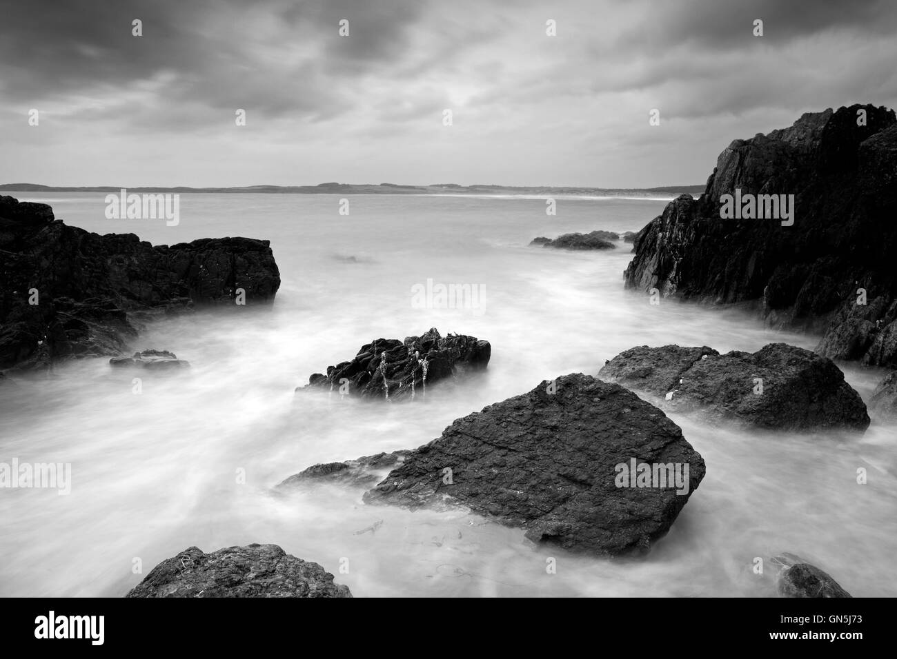 Fotografia di © Jamie Callister. Tramonto a Llanddwyn Island, Anglesey, Galles del Nord, 19 agosto 2016. Foto Stock