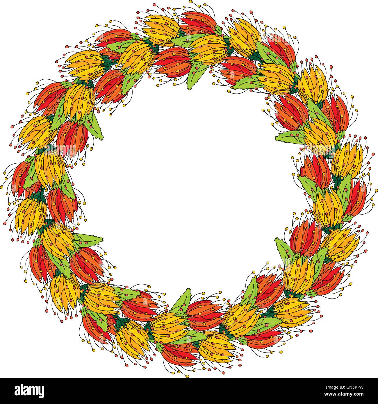Corona floreale Illustrazione Vettoriale