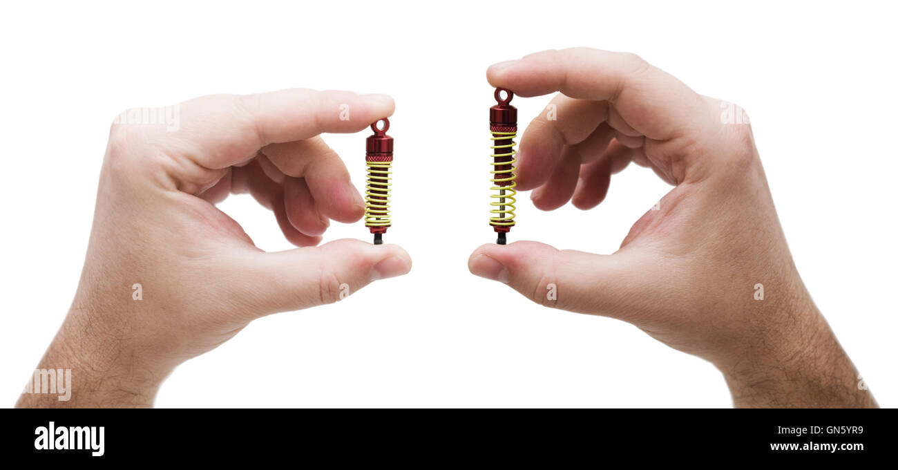 Gli ammortizzatori del giocattolo auto Foto Stock