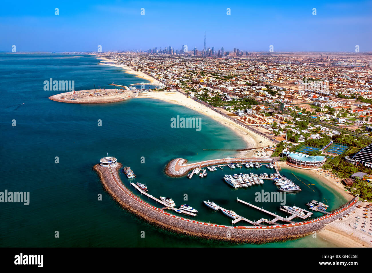 Panoramica di Dubai, Emirati Arabi Uniti Foto Stock