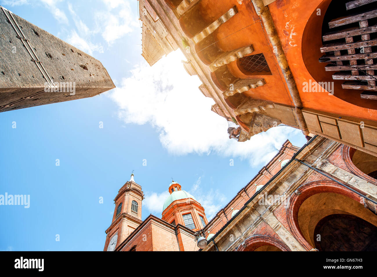 Torri nella città di Bologna Foto Stock