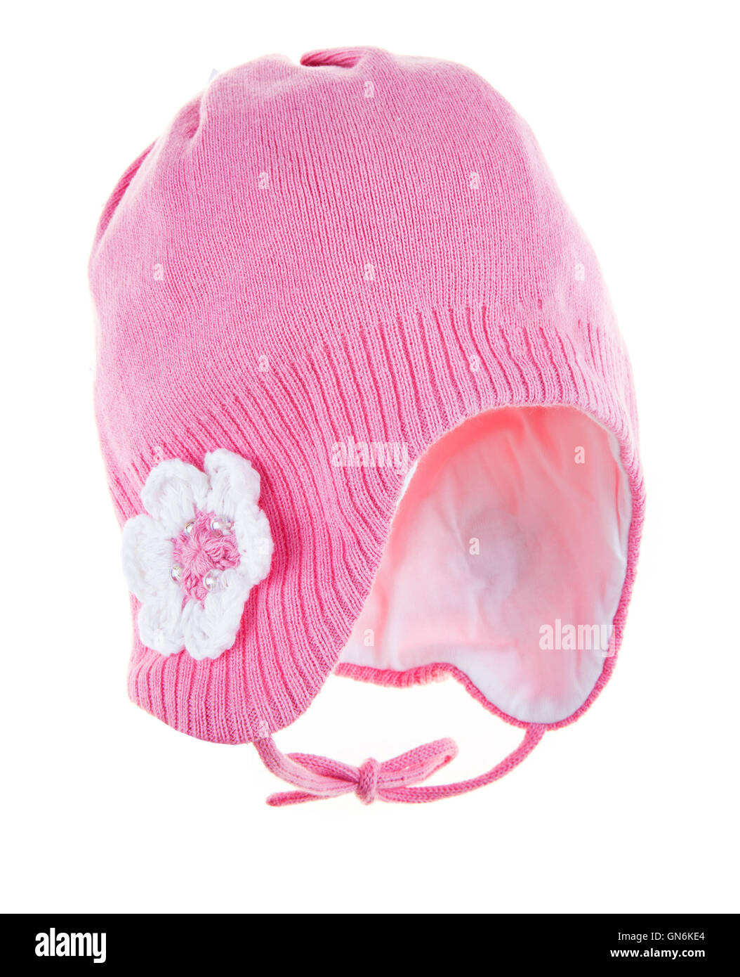 Bambini Cappello invernale isolato su uno sfondo bianco. Foto Stock
