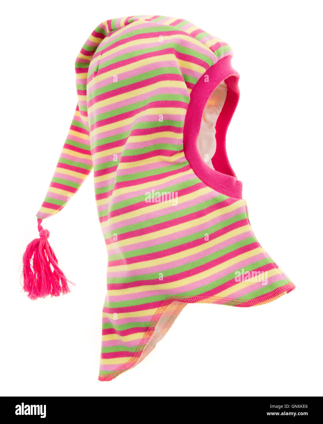 Bambini Cappello invernale isolato su uno sfondo bianco. Foto Stock