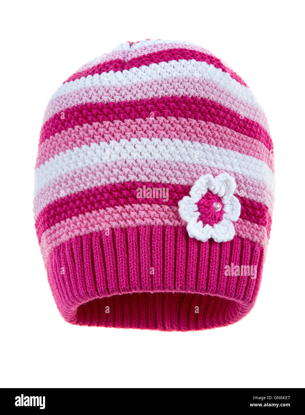 Bambini Cappello invernale isolato su uno sfondo bianco. Foto Stock