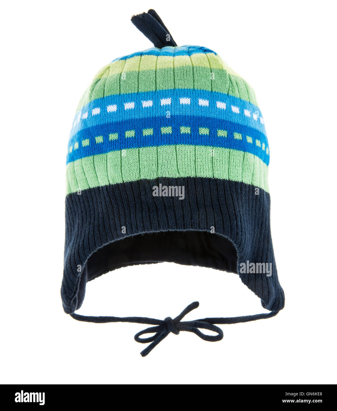 Bambini Cappello invernale isolato su uno sfondo bianco. Foto Stock