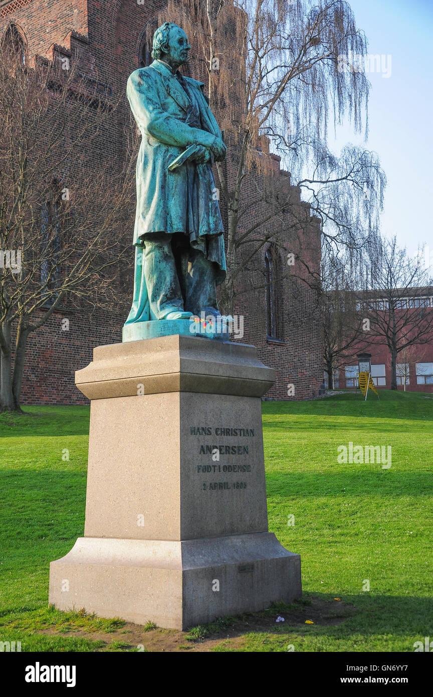Statua di Hans Christian Andersen, Odense, Danimarca Foto Stock