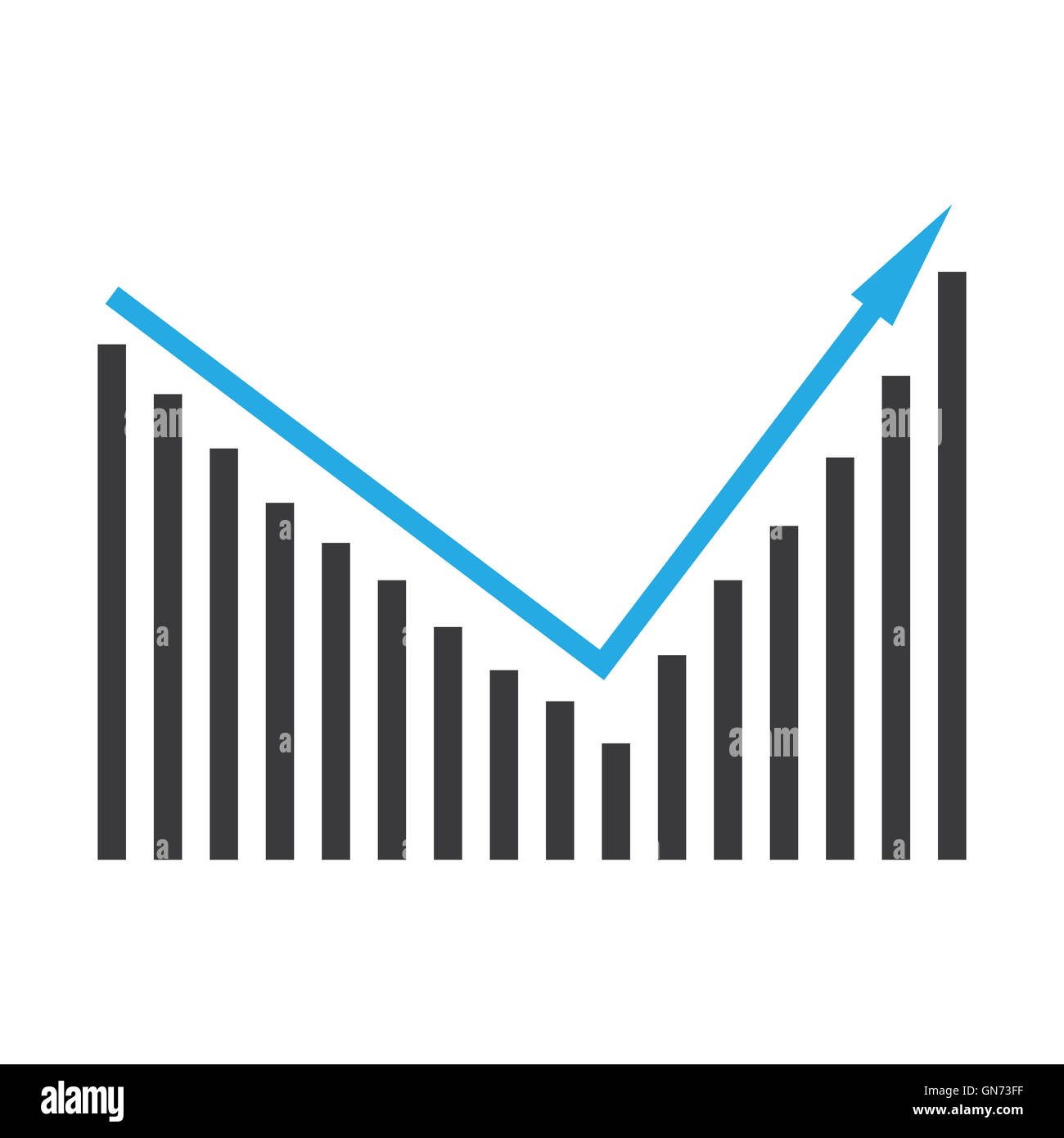 Schema pittorico di ascendere il grafico a barra Foto Stock