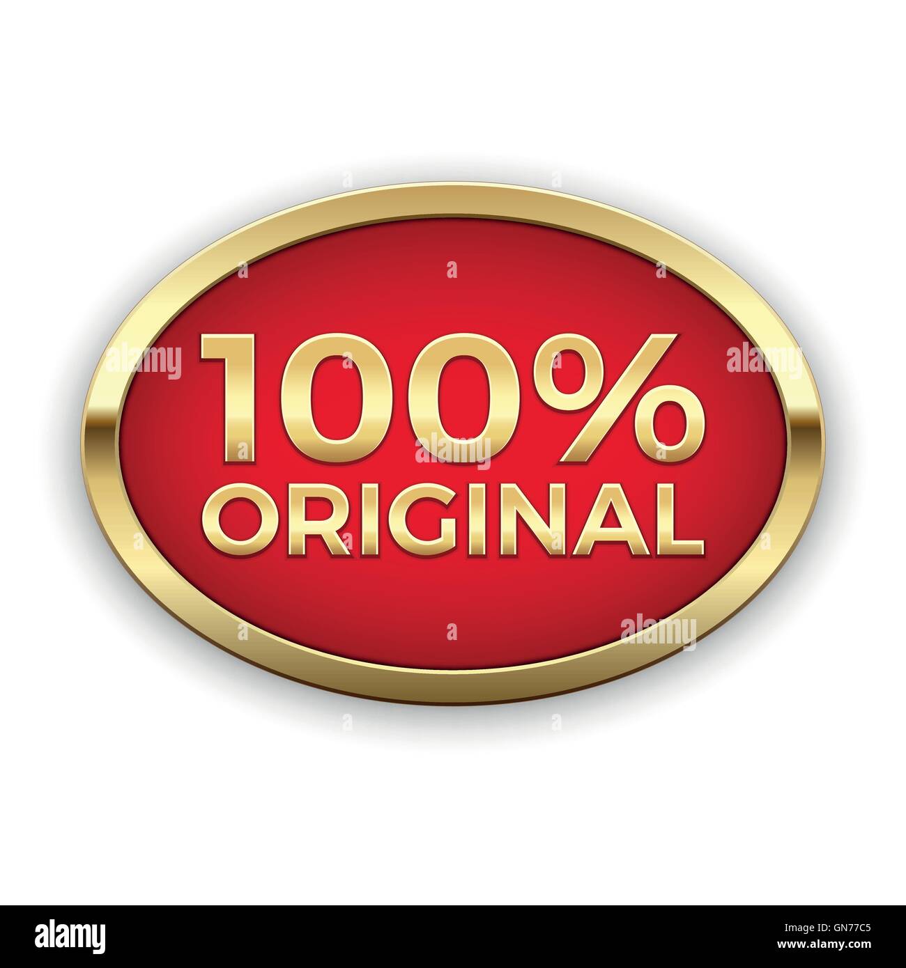 100% originali badge nella cornice dorata Illustrazione Vettoriale